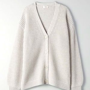 Wilfred Cortado Cardigan Dove Grey Merino Wool Size S